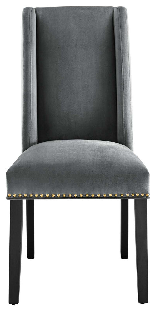 Baron Performance Velvet Dining Chairs, Set of 2, Gray