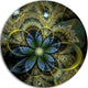 Light Fractal Flower And Butterfly, Floral Disc Metal Wall Art, 11"