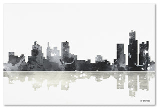 Marlene Watson 'Boston Mass Skyline BG-1' Canvas Art, 12"x19"