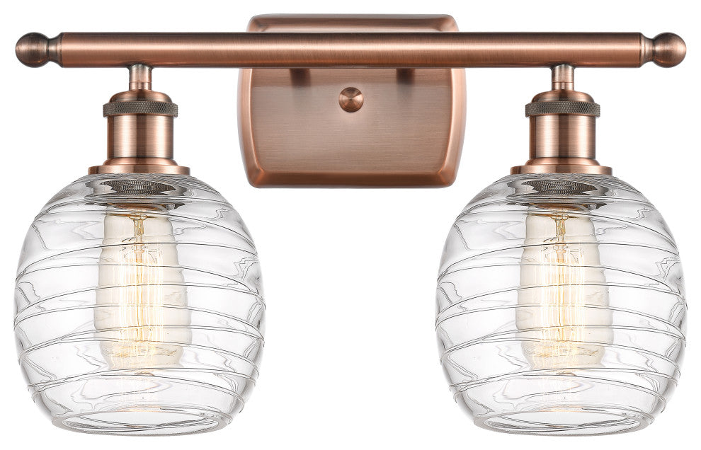 Innovations 516-2W-AC-G1013 2-Light Bath Vanity Light, Antique Copper