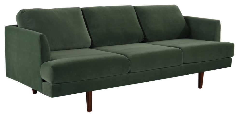 Minae Modern Contemporary Velvet Sofa, Green