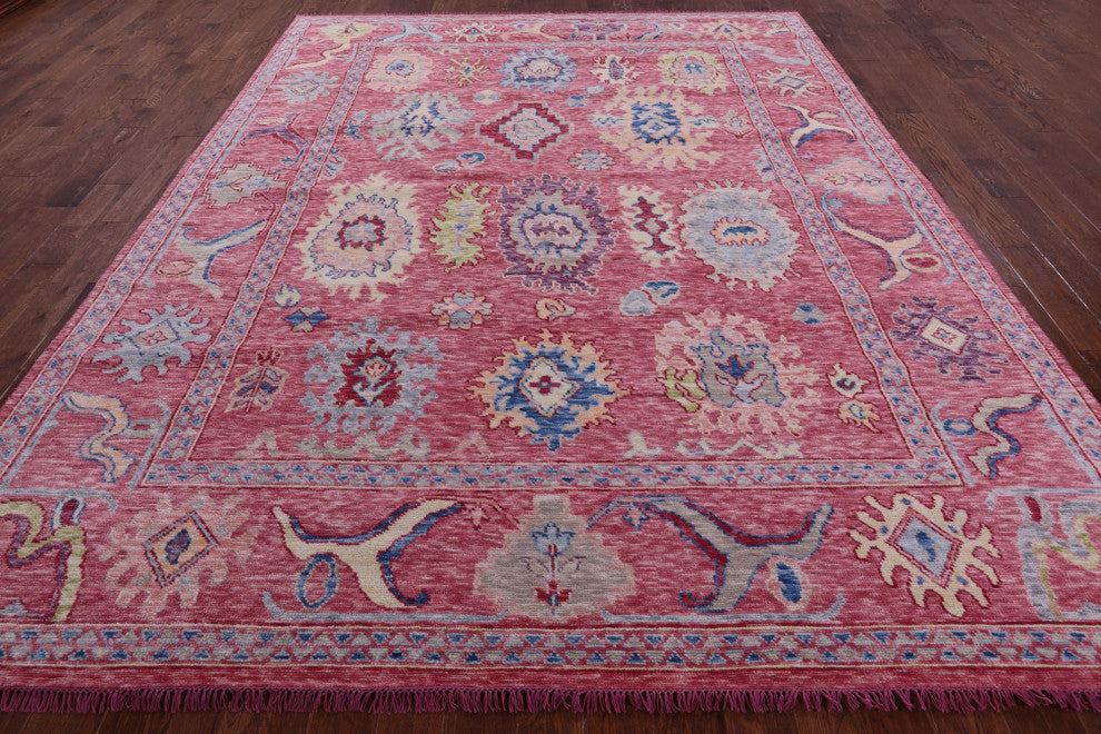 Handmade Turkish Oushak Wool Rug 9' 3" X 12' 0" - Q16088