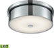 ELK LIGHTING Towne Round LED Flushmount, Chrome, Small