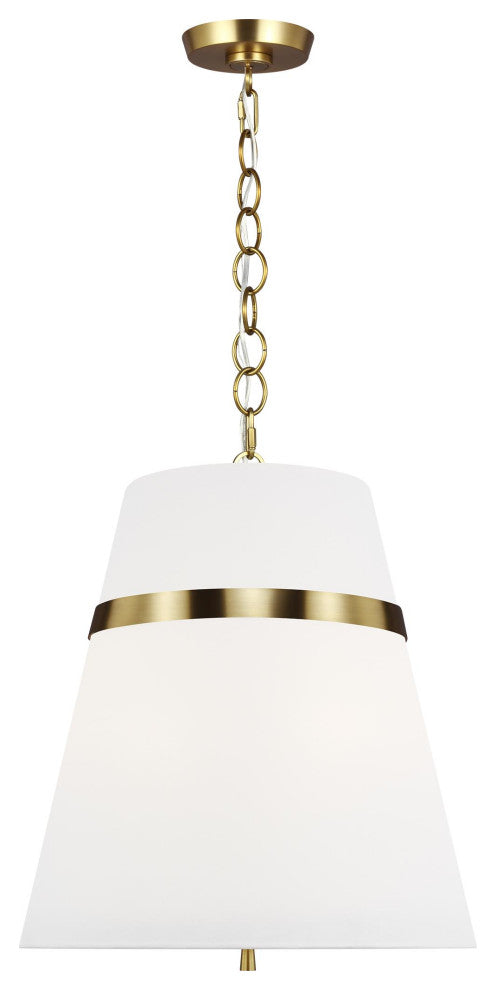 3-Light Large Pendant, Burnished Brass