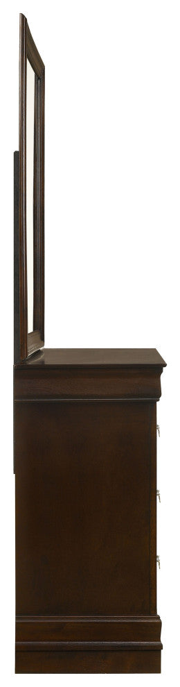 Louis Philippe 6-drawer Dresser With Mirror Cappuccino