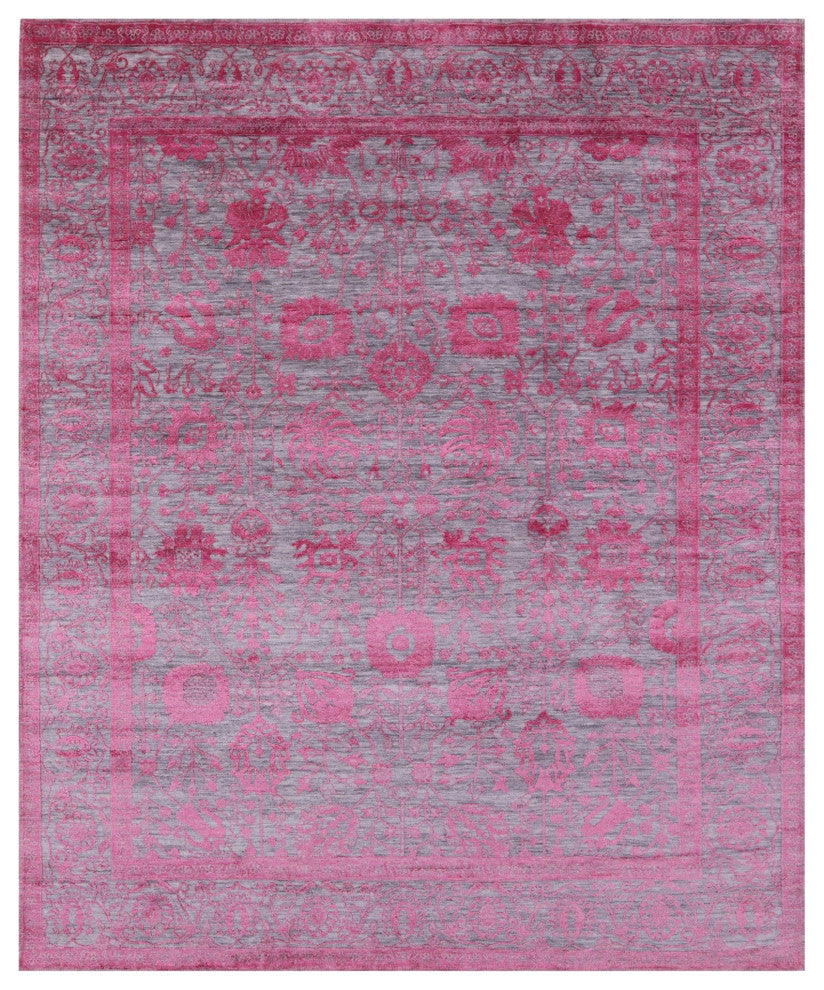 Hand Knotted Persian Wool & Silk Rug 8' 2" X 10' 1" - Q15750