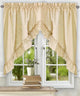 Ellis Curtain Stacey 60"x38" Ruffled Swag Curtain, Almond