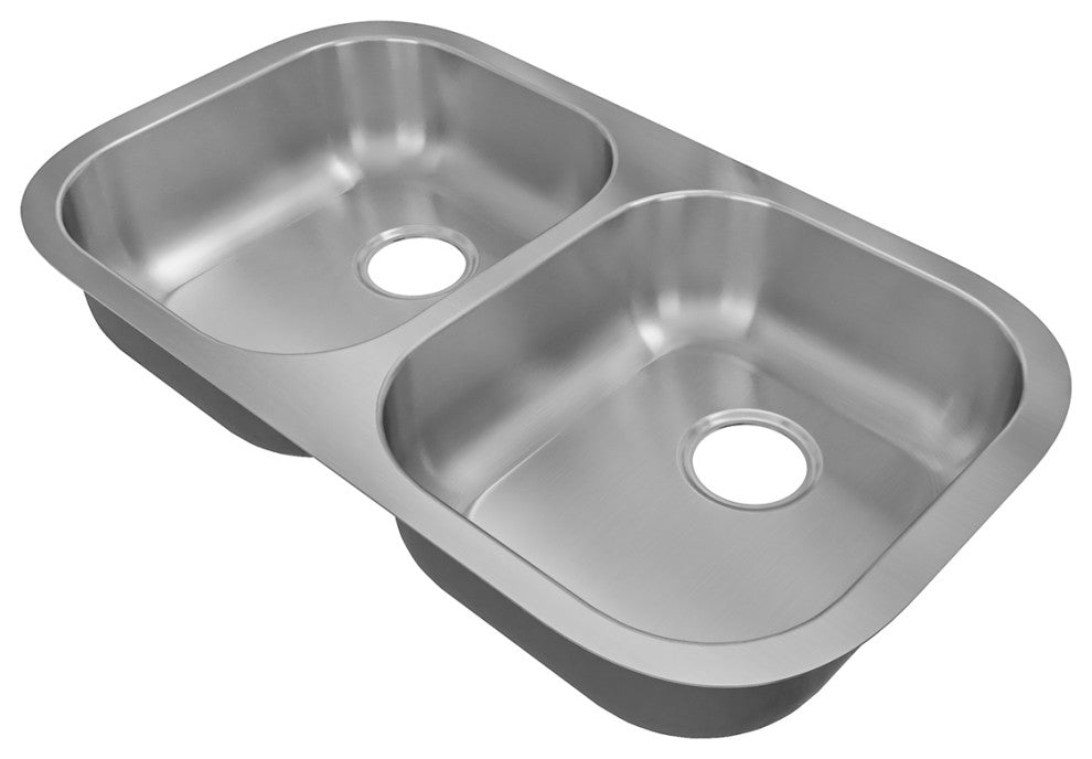 Sinber 32" Undermount Double Bowl 304 Stainless Steel Kitchen Sink