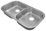 Sinber 32" Undermount Double Bowl 304 Stainless Steel Kitchen Sink