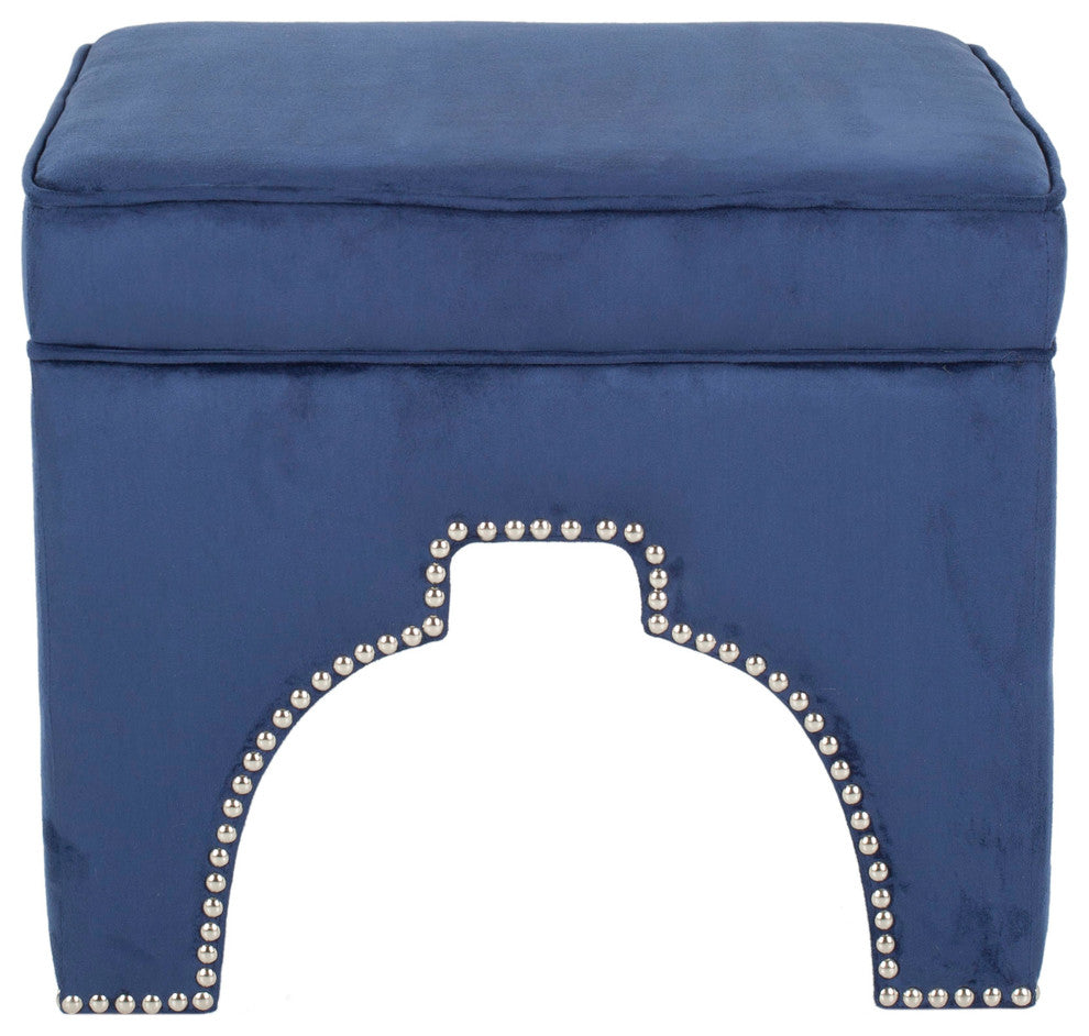 Safavieh Grant Ottoman, Navy, Fabric