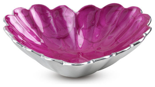 Pearlized Heart Bowl, Raspberry, 7"