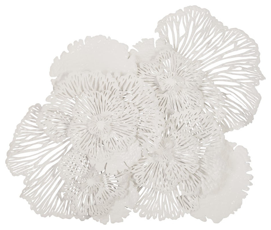Flower Wall Art, White, Large