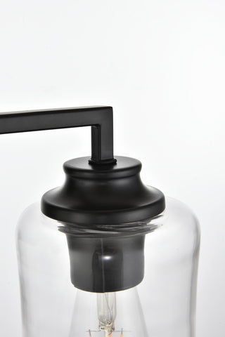 3 Light Black And Clear Bath Sconce