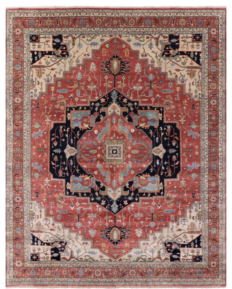 11' 9" X 14' 9" Persian Fine Serapi Hand Knotted Wool Rug - Q14709
