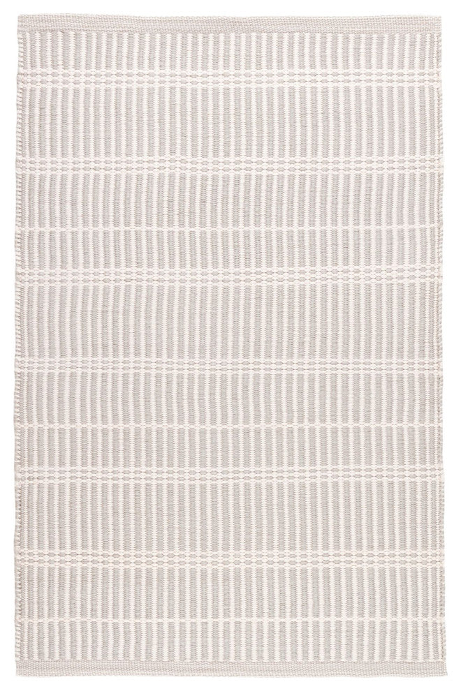 Dash & Albert Marlo Platinum Handwoven Indoor/Outdoor Rug, Grey, 3' x 5'