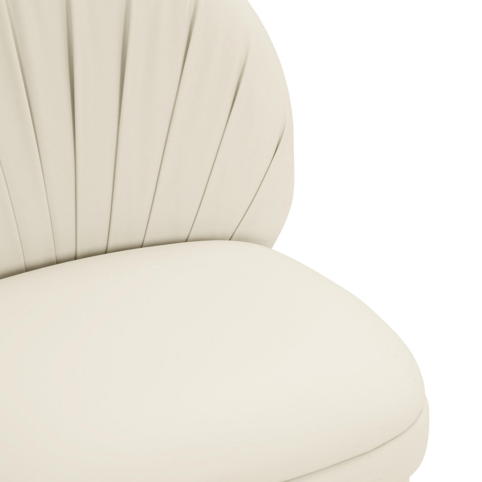 Aliyah Cream Vegan Leather Dining Chair - Cream