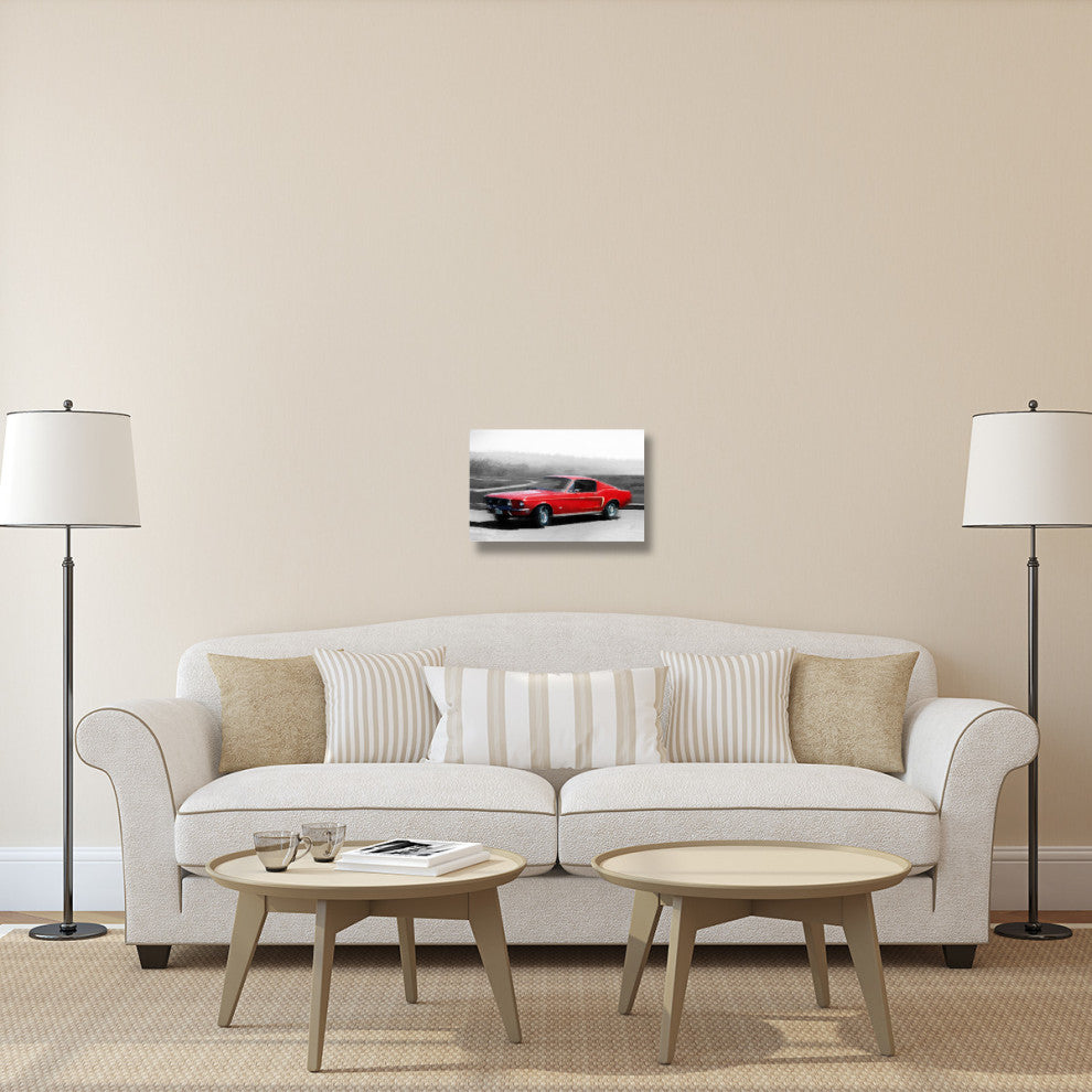 "1968 Ford Mustang Watercolor" Fine Art Print
