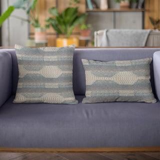 Plutus Blue Lake Stripe Luxury Throw Pillow, 18"x18"