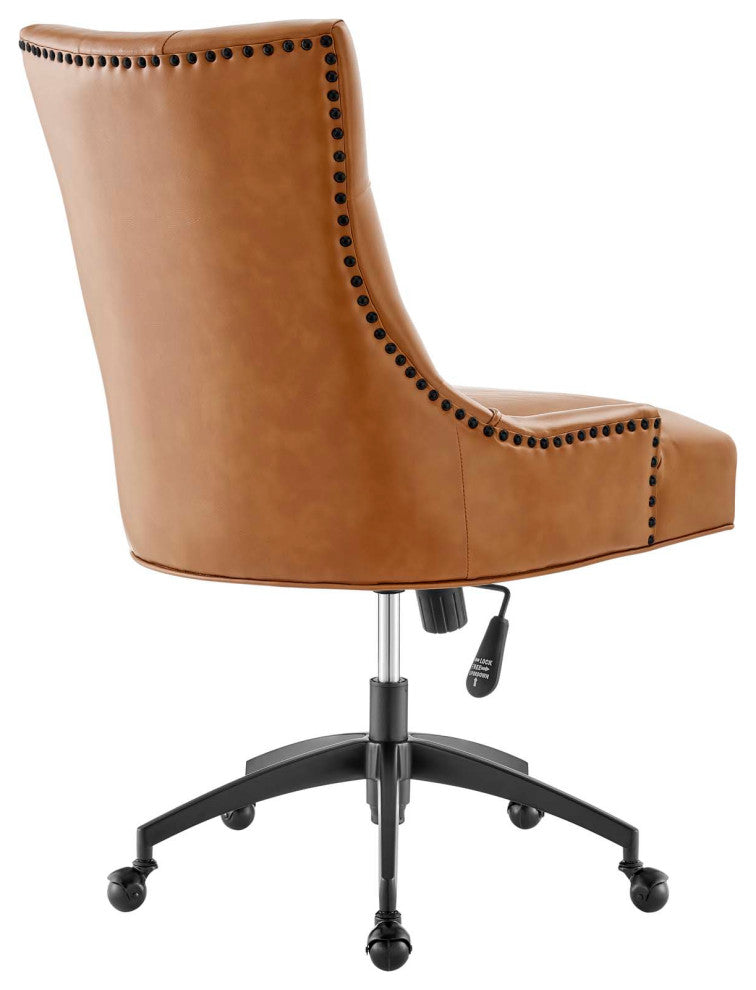 Regent Tufted Vegan Leather Office Chair Black Tan