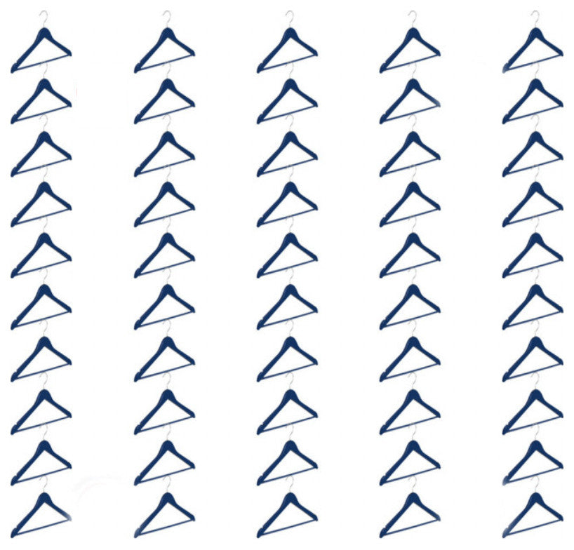 Abs plastic Clothes/Suit Hangers, Perfect for Dresses Blouses&Pants, Shirts, Navy, 50-Pack