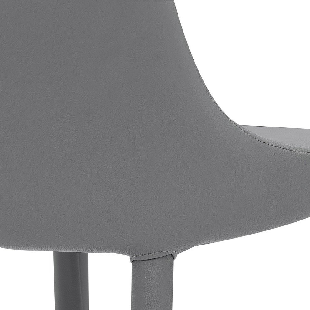 Jillian Gray Leatherette Counter Stool with Stainless Steel Base