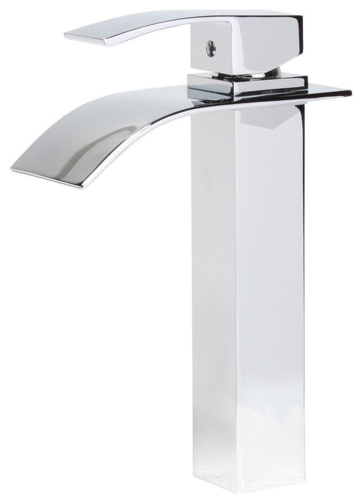 Porcelain Vessel Sink, Faucet  and Drain Combo Set, Chrome