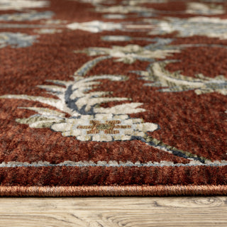 Cary Traditional Floral Area Rug, Red/ Multi, 9'10" X 12'10"