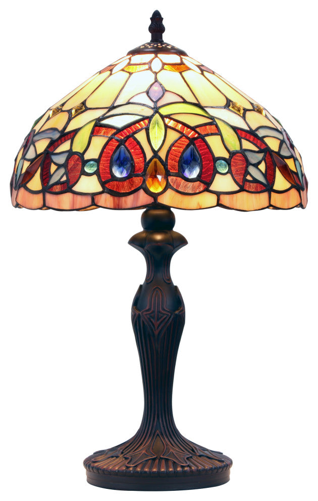 Serenity Tiffany-Style Dark Bronze 1 Light Table Lamp 12" Shade
