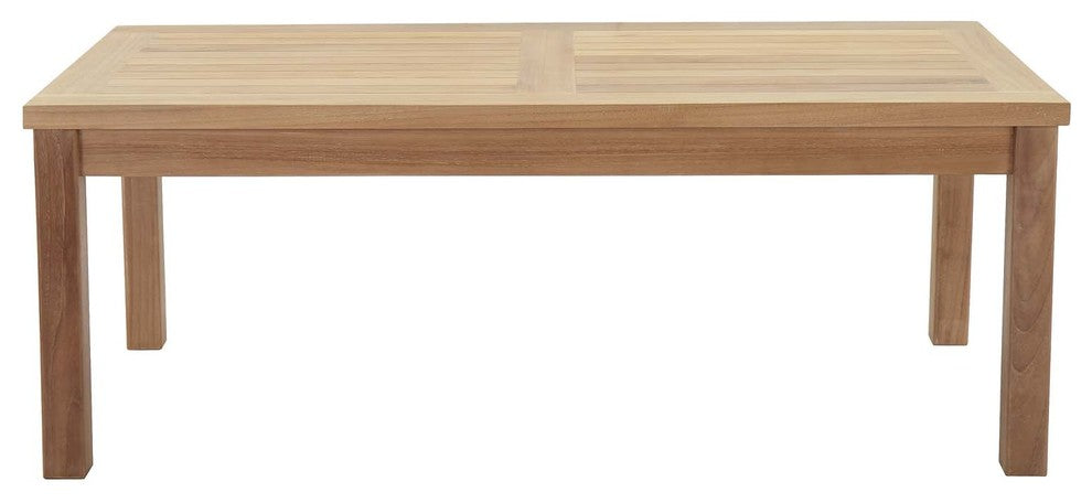 Natural Marina Outdoor Patio Teak Rectangle Coffee Table