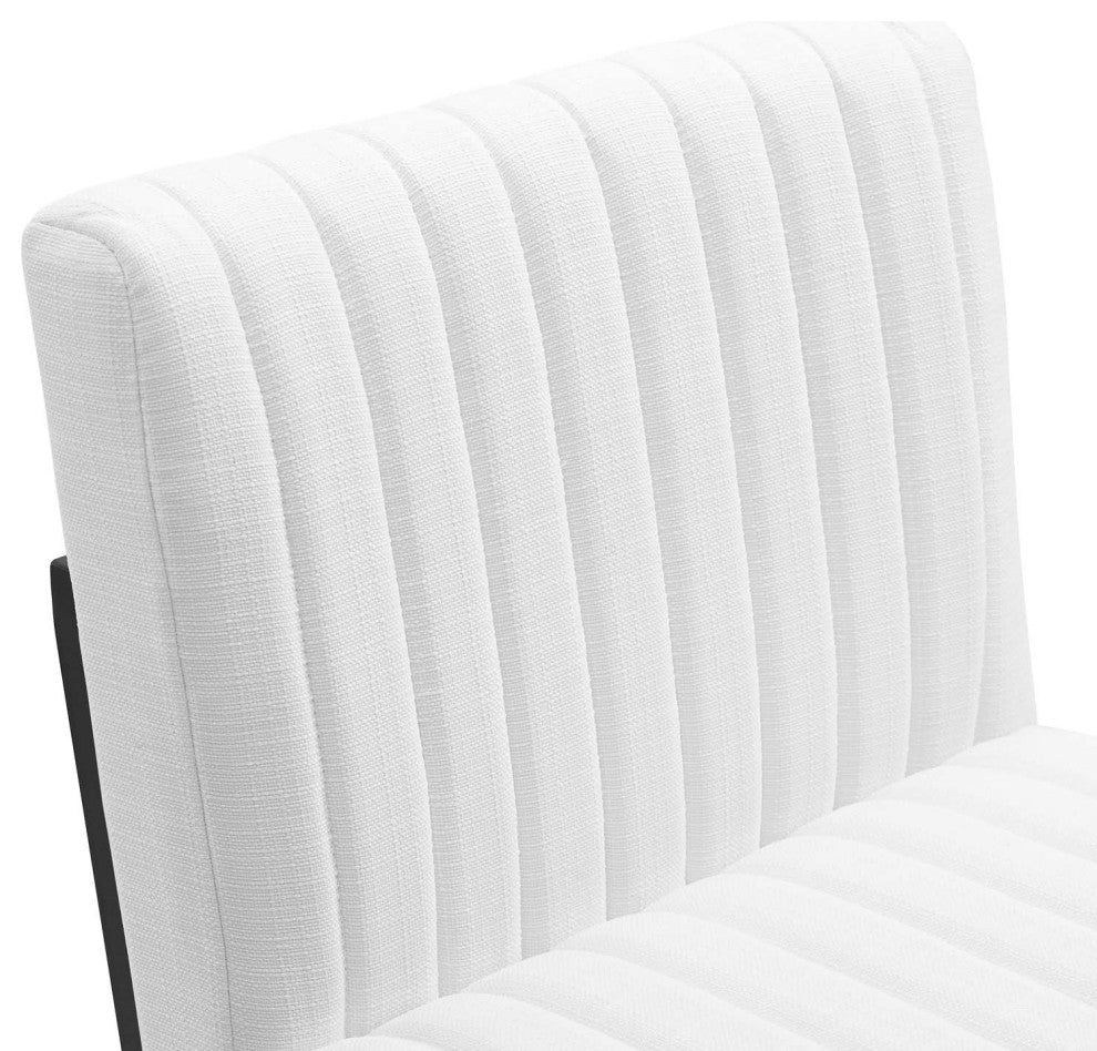 Tufted Bar Stool Chair Barstool, Fabric, Metal, White, Modern, Bar Pub Bistro