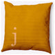 18" x 18" Modern Monogram Indoor/Outdoor Polyester Throw Pillow, Autumn Gold