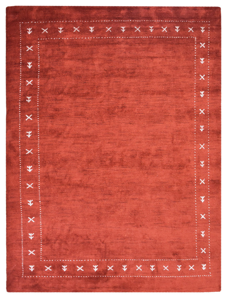 HAND KNOTTED LOOM SILK ECO-FRIENDLY RUGS-6'x9',Rectangle,Light Red,Contemporary