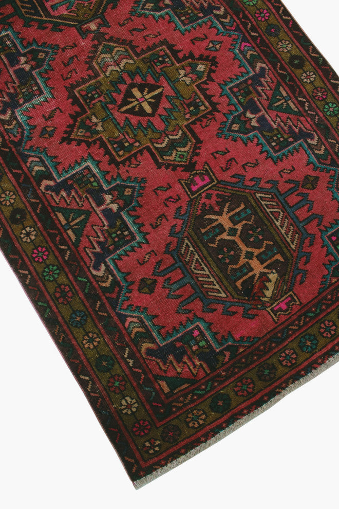Semi Antique Farrin Rose Runner, 3''6x12''2