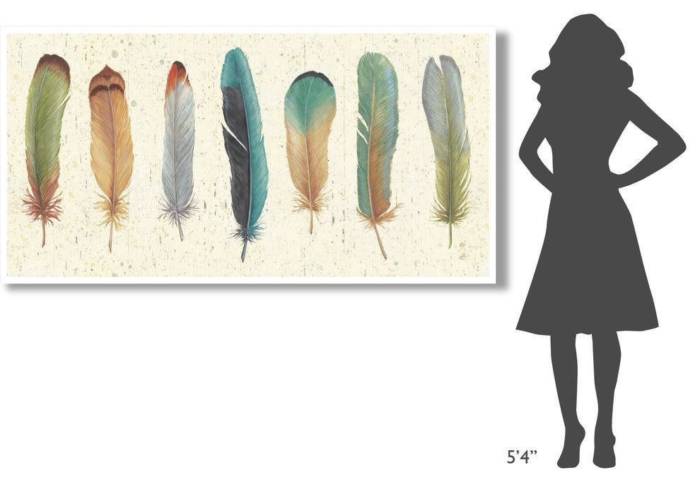 "Feather Tales VII" Digital Paper Print by Daphne Brissonnet, 74"x38"