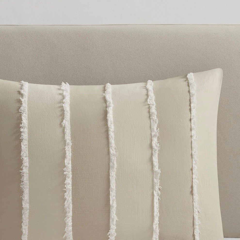 INK+IVY Shay 3 Piece Striped Cotton Duvet Cover Set