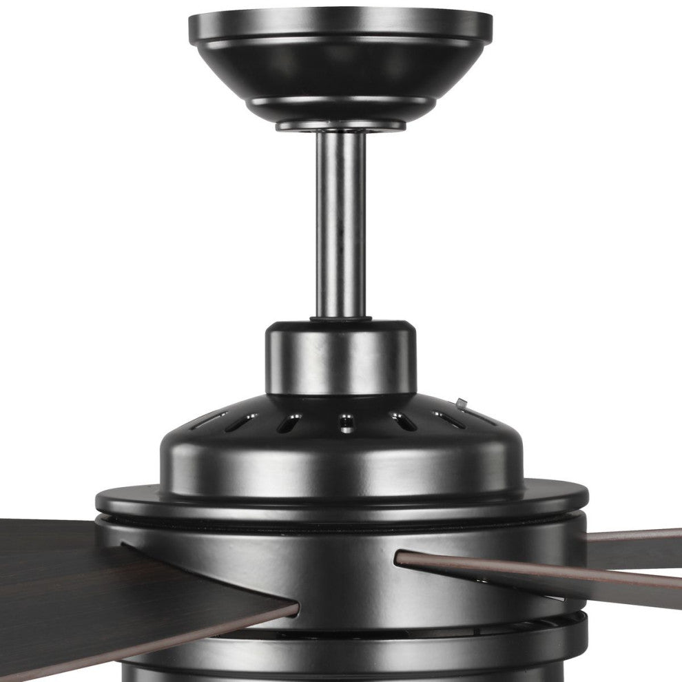 Albin Collection 54" Indoor/Outdoor 5-Blade Black Ceiling Fan