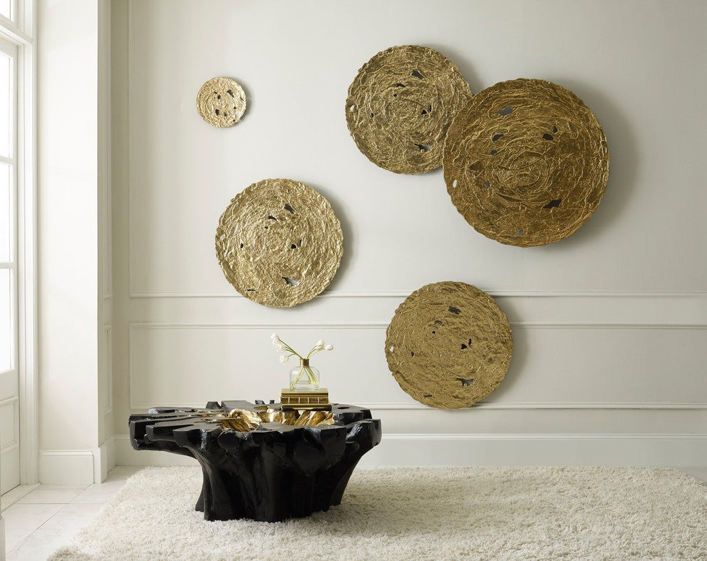 Molten Disc Wall Art, Gold Leaf, Small