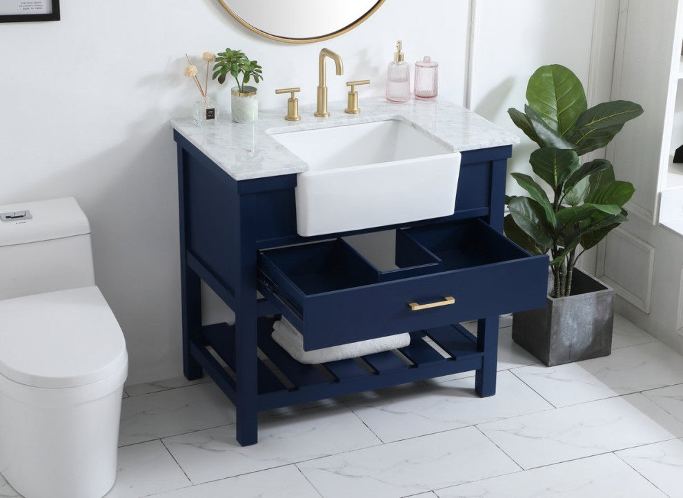 Home Living 22" Farmhouse Blue-Light Bathroom Vanity