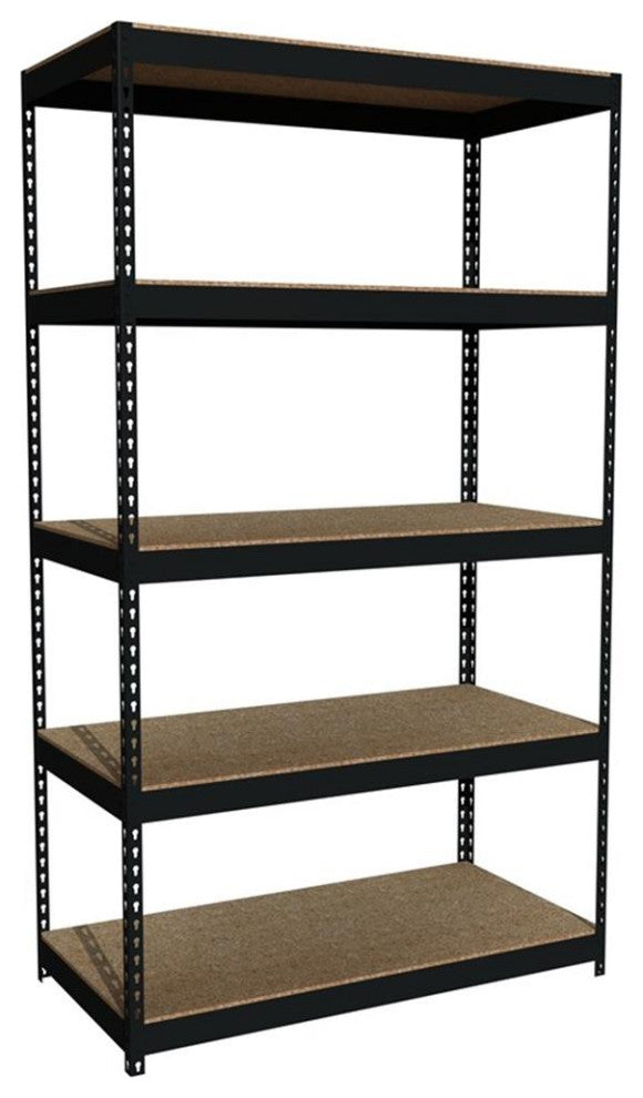 Iron Horse 3800 Riveted Metal Shelving 5-Shelf 24Dx48Wx84H Black