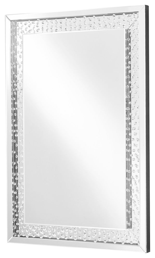 Sparkle 35.5" Contemporary Crystal Rectangle Mirror, Clear