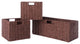 Tessa 3-Pc Foldable Woven Rope Basket Set, Walnut