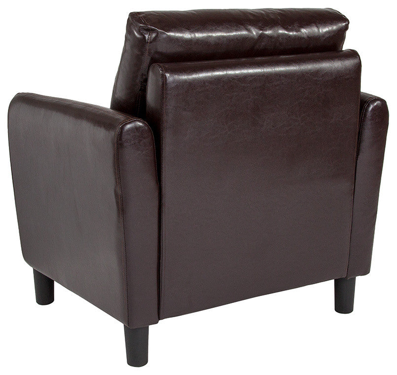 Candler Park Upholstered Chair in Brown Leather