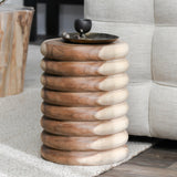 Gala Round Meh Wood End Table by Kosas Home