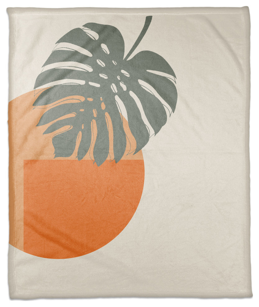 Sun and Palm Leafs 50x60 Coral Fleece Blanket