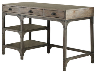 Gorden Desk, Weathered Oak and Antique Silver