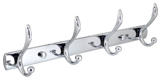MODONA's 13.5" Four Pronged Robe and Towel Hook, Polished Chrome