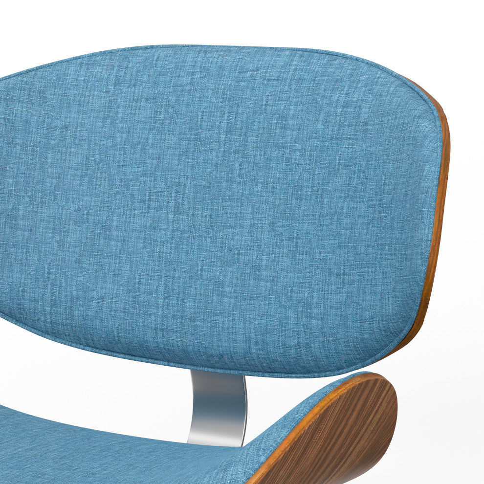 Marana Dining Chair in Blue Linen Look Fabric