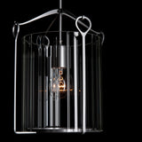 Bow Tall Mini Pendant, Vintage Platinum Finish, Clear Fluted Glass