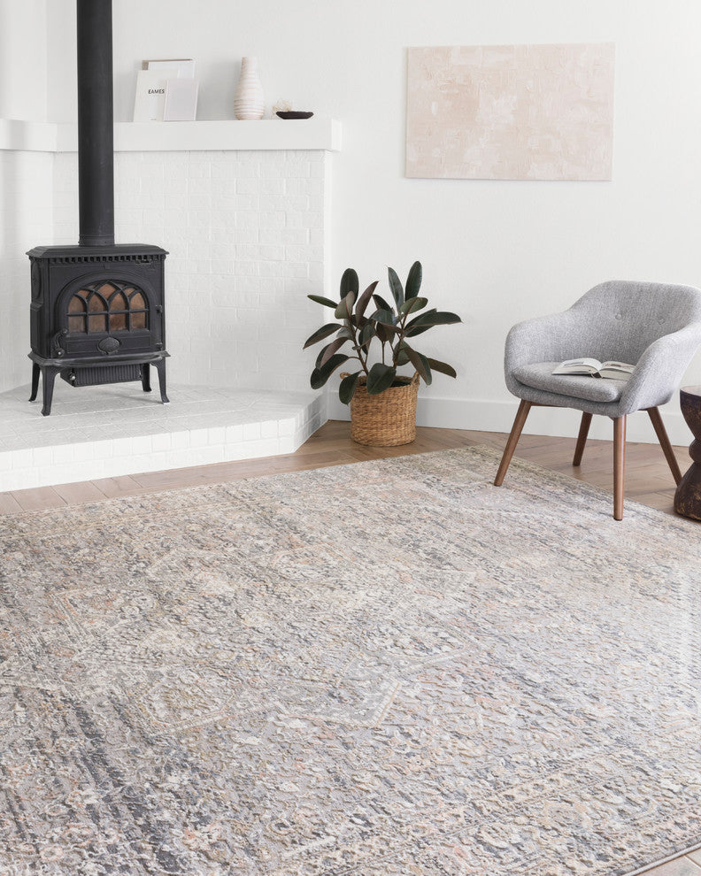 Lucia Rug, Gray/Sunset, 2'x3'