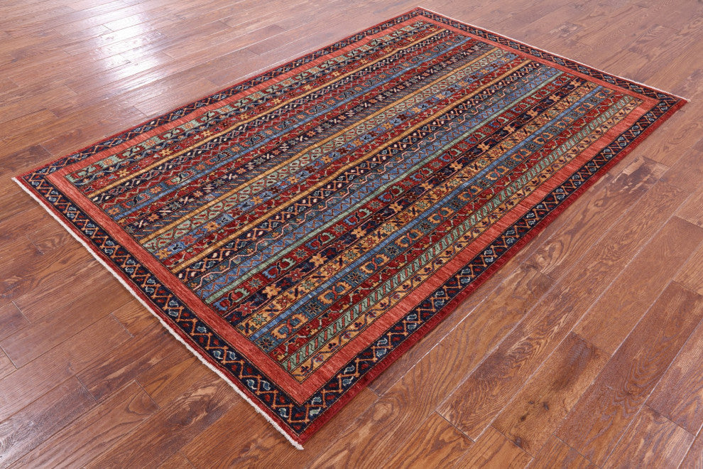5' 3" X 7' 11" Handmade Shall Persian Gabbeh Rug Q11151